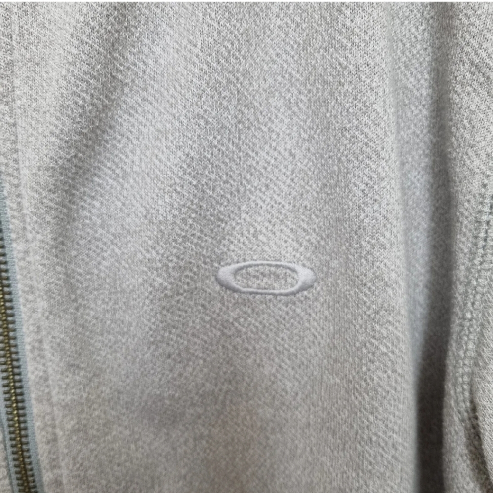 Oakley Hoodie Mens Medium Grey Full Zip Cotton Jersey - Picture 5 of 11